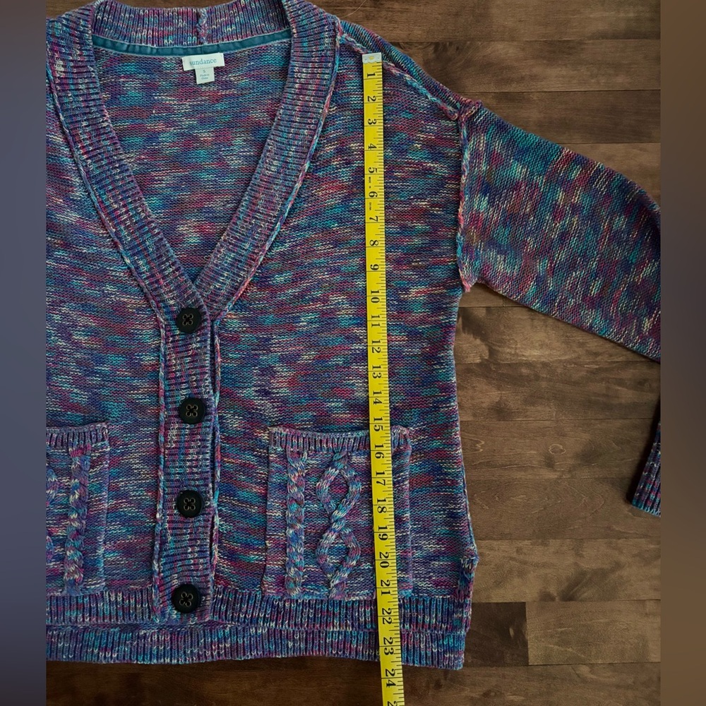 Sundance Ragtime Multicolor Knit Button Cardigan Oversized Small - Picture 9 of 10